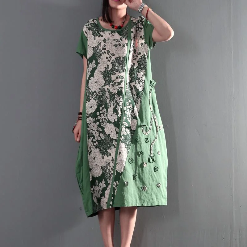 Joyful summer long linen sundresses plus size causal summer dresses gown caftan short sleeve green Athletic Women's High - Joyful summer long linen sundresses plus size causal summer dresses gown caftan short sleeve green Athletic Women's High -