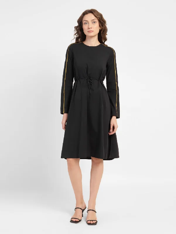 Women's Solid V Neck Dress Practical Women's Quick - dry