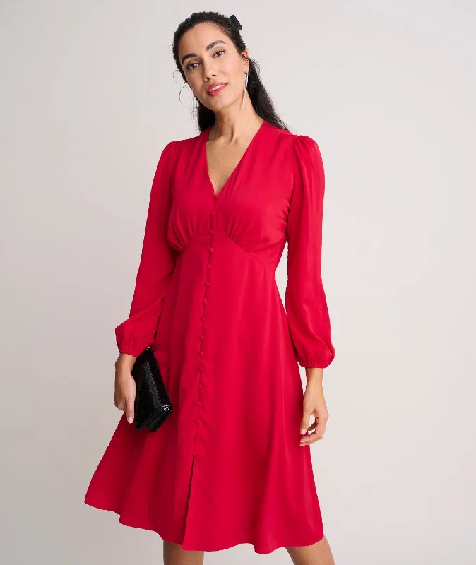 Satin V-Neck Malorie Dress European