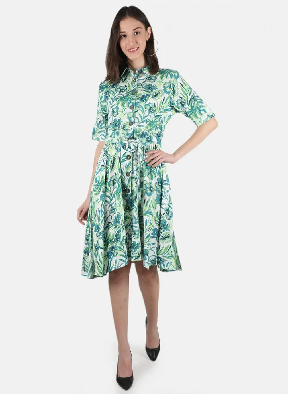 Women Green Printed Dress purpose
