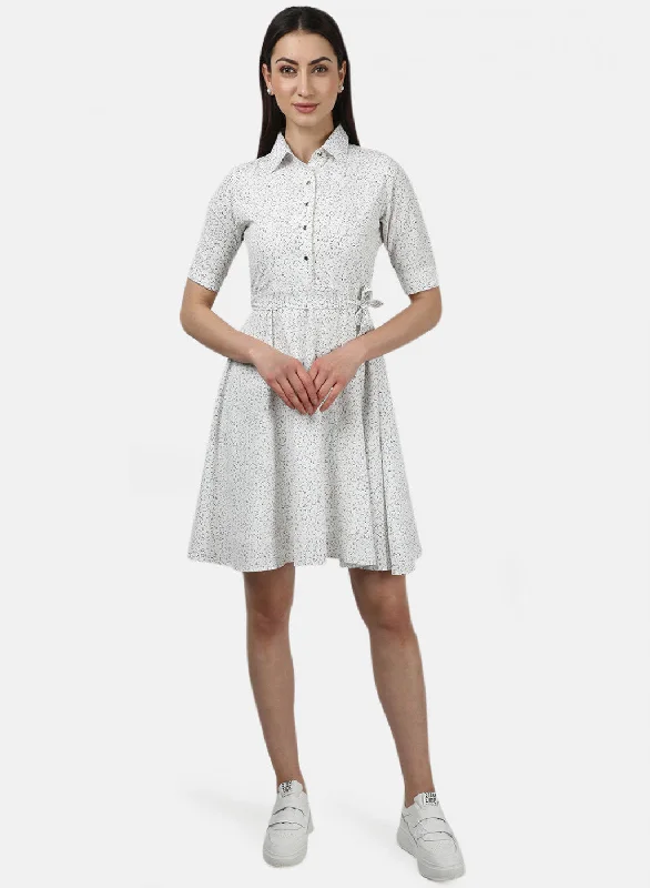 Womens White Printed Dress Tough Women's Military - inspired