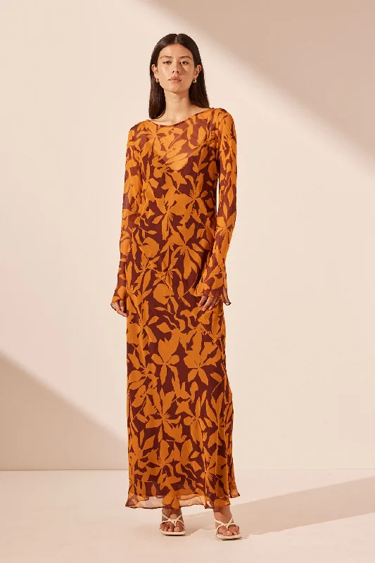 NATALINA LONG SLEEVE SLIP MAXI DRESS Youthful Women's Anime - inspired