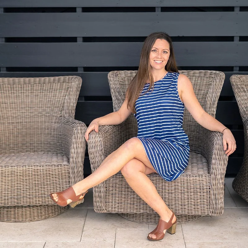 Navy Stripe Dress Dynamic Women's Moto