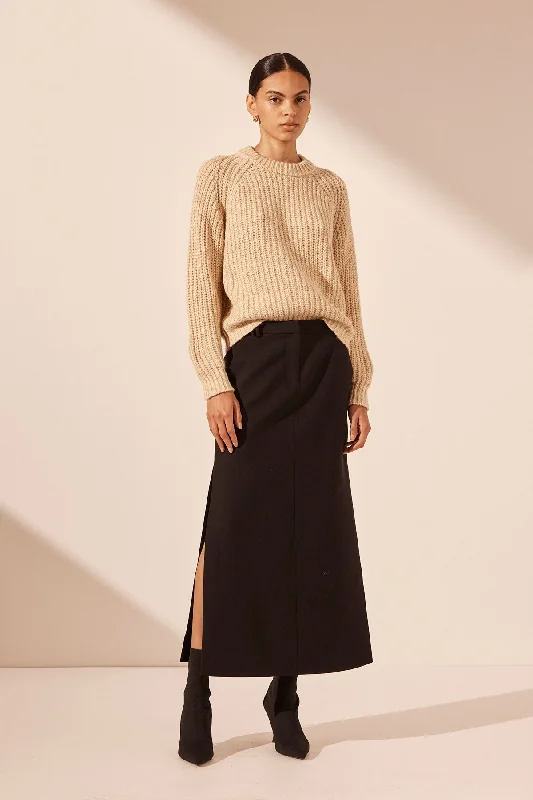 OLIVIA RELAXED JUMPER - OAT/ IVORY Classic Women's Tweed