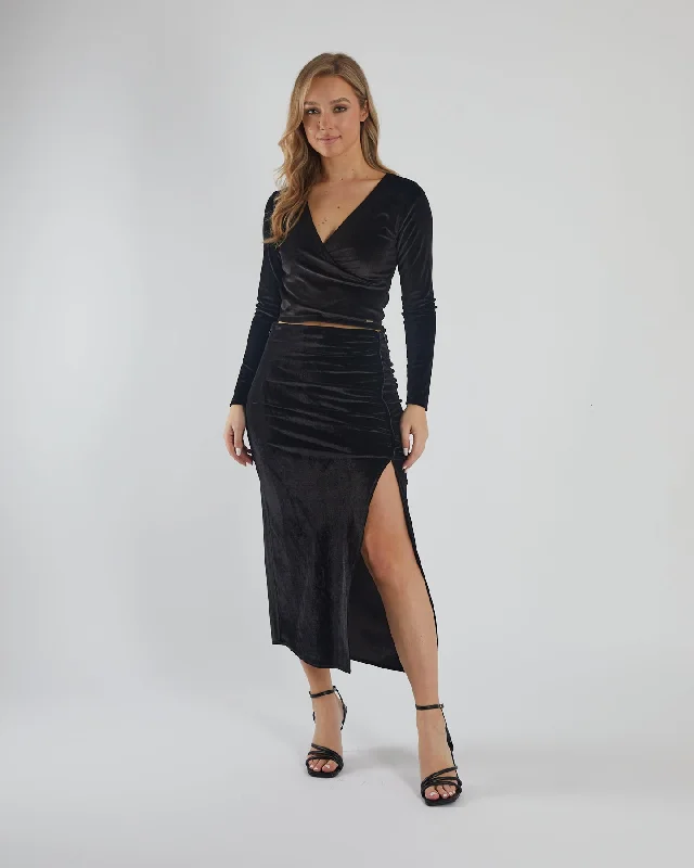 Xenia Skirt Black Unique Women's Upcycled