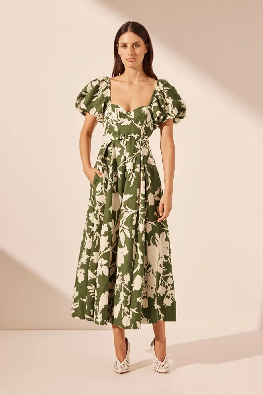 RENEE SHORT SLEEVE PANELLED BUSTIER MIDI DRESS Dynamic Women's High - energy