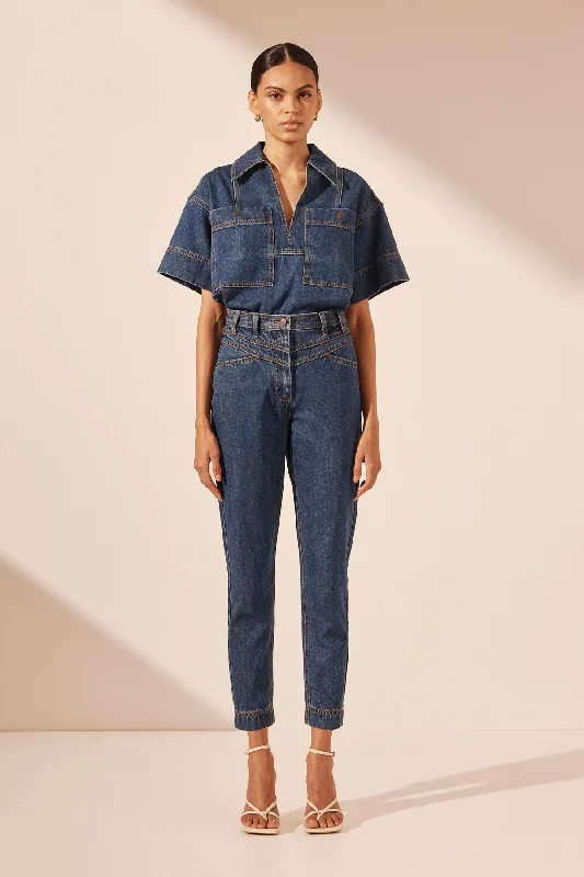 RITA TAPERED JEAN - LIGHT INDIGO French