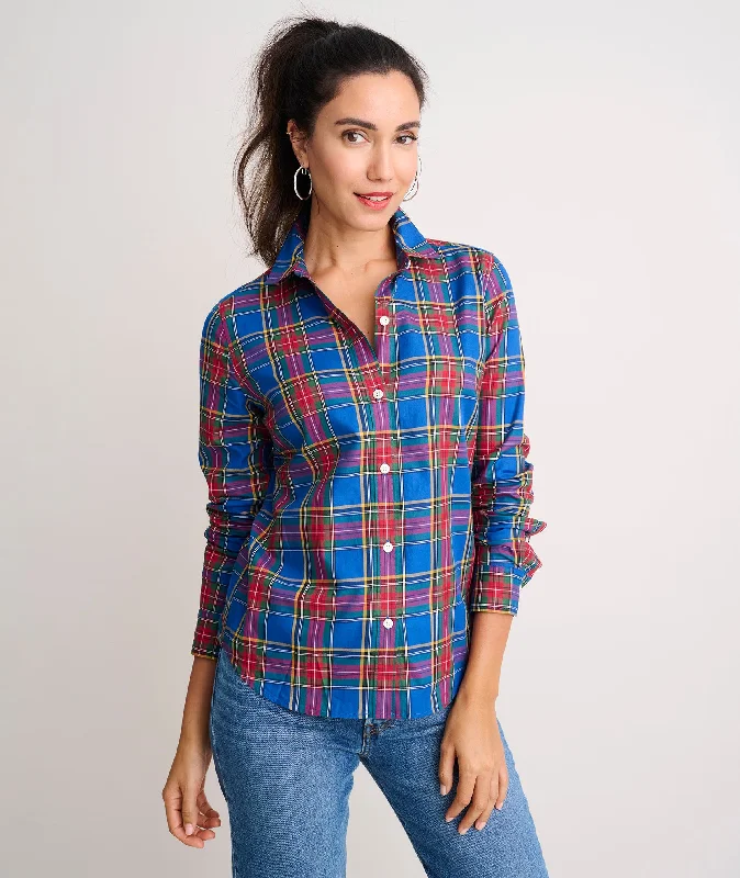 Cotton Plaid Sadie Shirt Cozy Women's Sherpa - lined