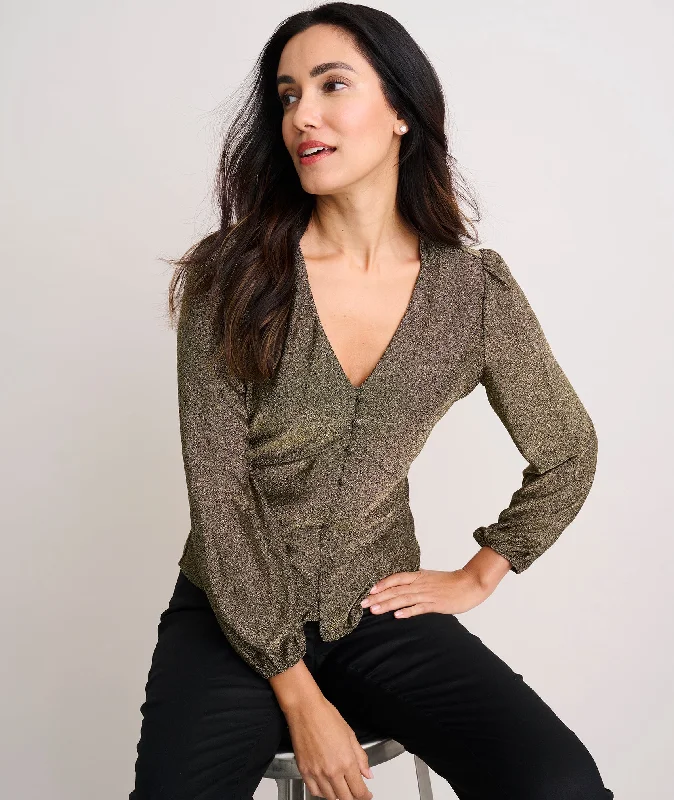 Matte Gold Jersey Scarlett Shirt Cozy Women's Winter