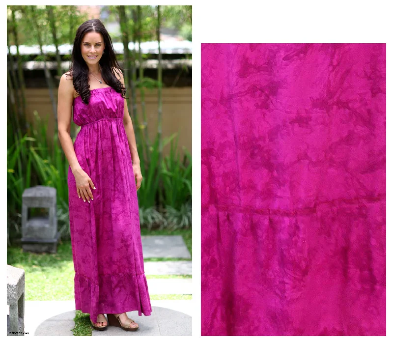 Vibrant Ubud Pink Batik Sundress Classic Women's Tweed
