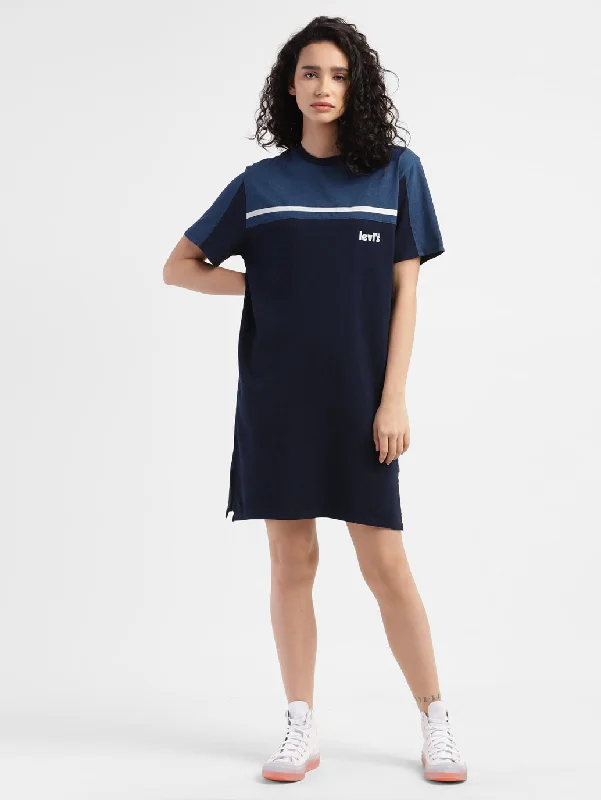 Women's Colorblock Round Neck Dress Dapper Women's 1920S