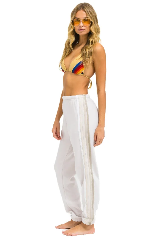 5 STRIPE SWEATPANTS - DOVE // WHITE // GREY Refined Women's 