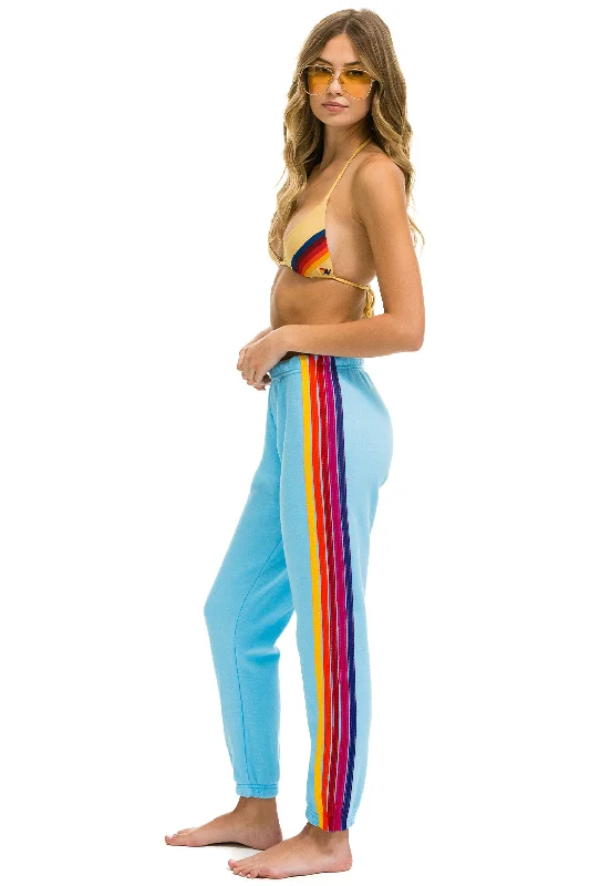 5 STRIPE SWEATPANTS - SKY // YELLOW // PURPLE Trendy Women's Oversized