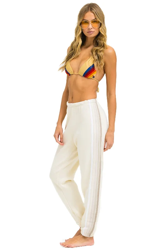 5 STRIPE SWEATPANTS - VINTAGE WHITE // WHITE // GREY Confident Women's Power