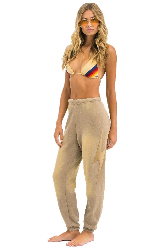 BOLT STITCH SWEATPANTS - FADED TAN Luxurious Women's High -  end