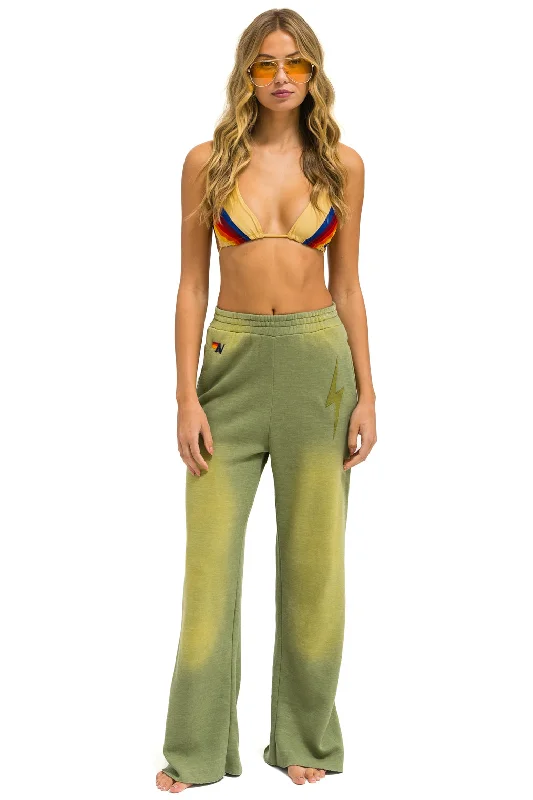 BOLT STITCH WIDE LEG POCKET SWEATPANTS - FADED ARMY Practical Women's Multi - 