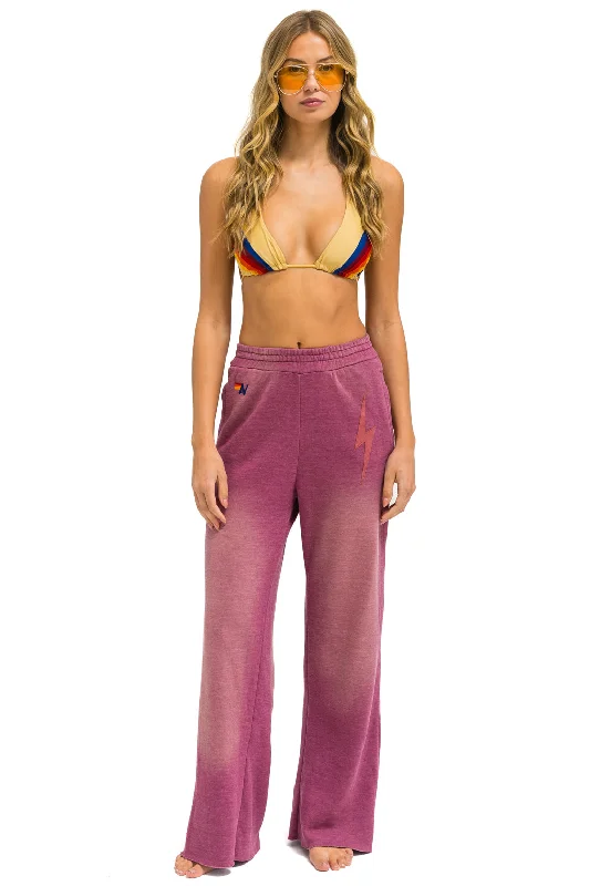BOLT STITCH WIDE LEG POCKET SWEATPANTS - FADED BERRY Bold Women's Statement