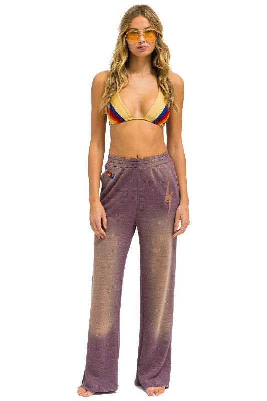 BOLT STITCH WIDE LEG POCKET SWEATPANTS - FADED MOCHA Sleek Women's 