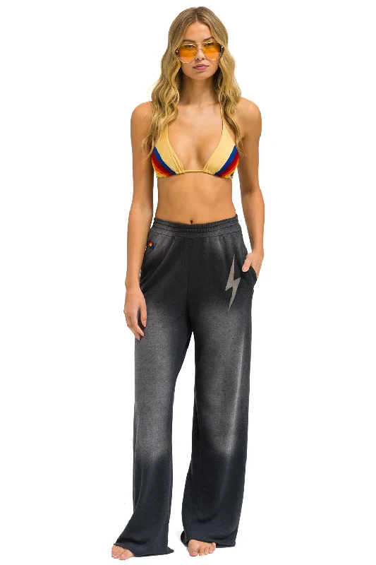 BOLT STITCH WIDE LEG POCKET SWEATPANTS - FADED SMOKE Tough Women's Military - inspired