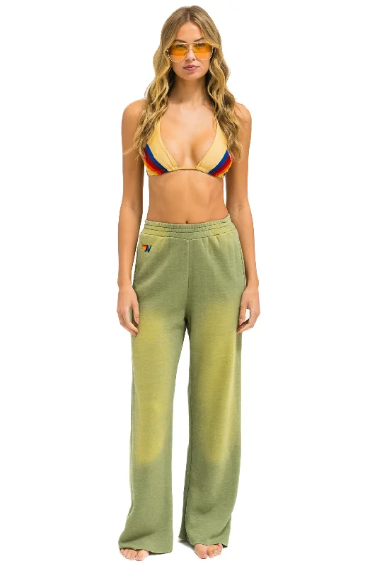 ESSENTIAL WIDE LEG POCKET SWEATPANTS - FADED ARMY Youthful Women's Anime - inspired