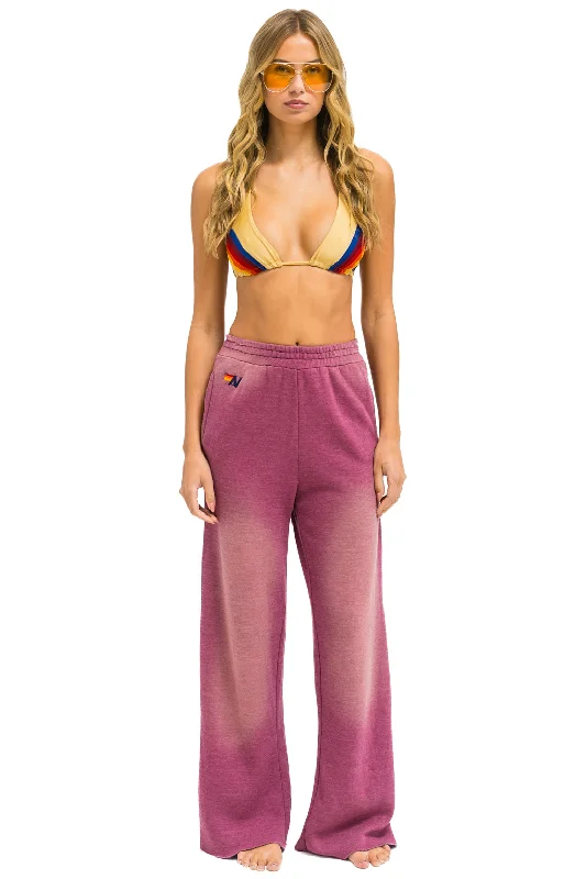 ESSENTIAL WIDE LEG POCKET SWEATPANTS - FADED BERRY Classic Women's Pin - striped