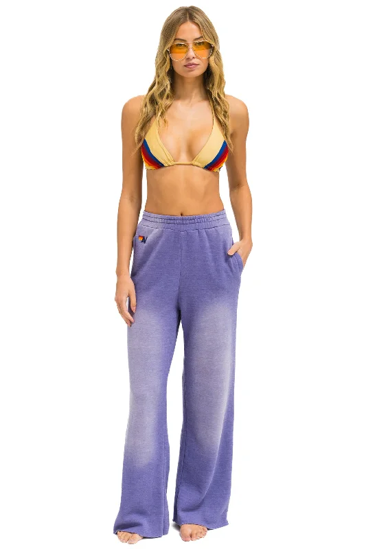 ESSENTIAL WIDE LEG POCKET SWEATPANTS - FADED GRAPE Laid - back Women's Vibe