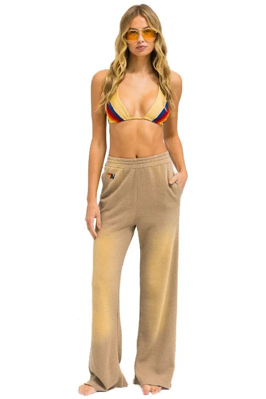 ESSENTIAL WIDE LEG POCKET SWEATPANTS - FADED TAN Refined Women's Hand - crafted