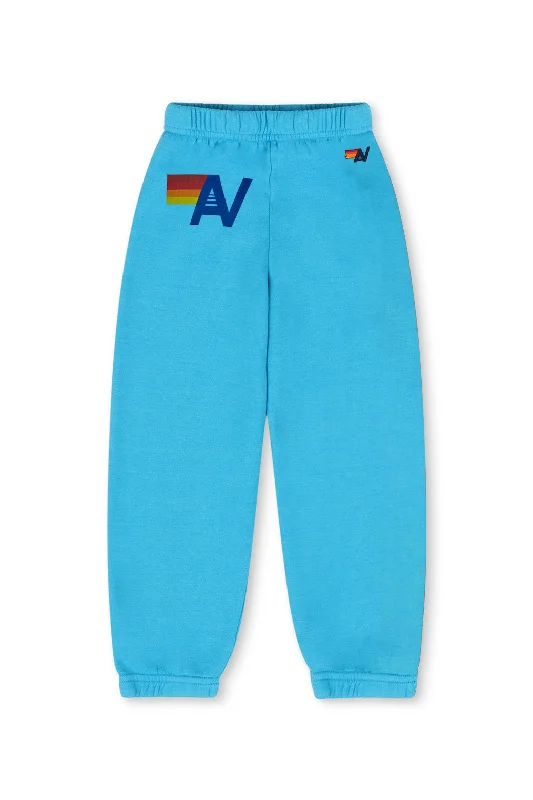 KID'S LOGO SWEATPANTS - NEON BLUE Monochromatic Office Style